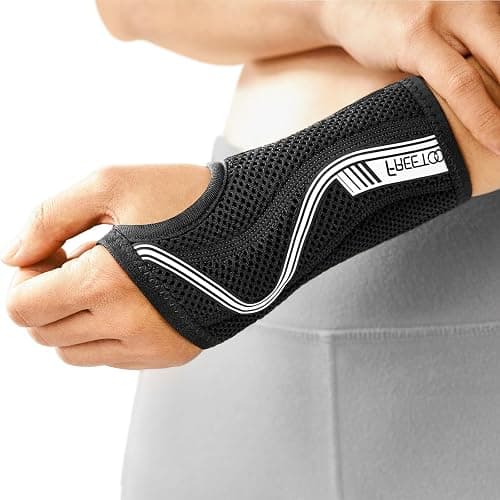 FREETOO Flexibel-Leicht Handgelenkschiene für Karpaltunnel, Atmungsaktive Handgelenk Bandagen mit eng anliegender S-förmiger Schiene, Verstellbare Handgelenkstütze für Verstauchung, Sehnenentzündung - Image 1