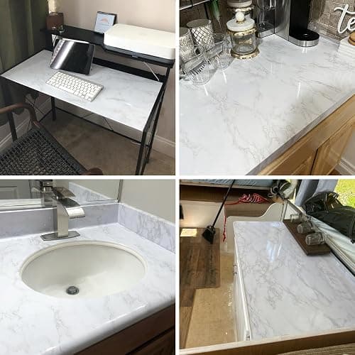 Marble Peel and Stick Wallpaper Granite Wall Paper for Old Furniture Self Adhesive and Removable 17.7 inch x 78.7 inch Marble Contact Paper for Countertops Easy to Apply thumbnail 5