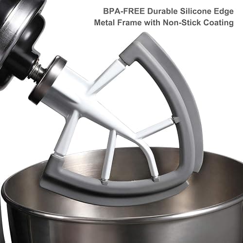 Flex Edge Beater for KitchenAid Tilt-Head Stand Mixer, 4.5-5 Quart Flat Beater Paddle with Flexible Silicone Edges Bowl Scraper, White - White thumbnail 4