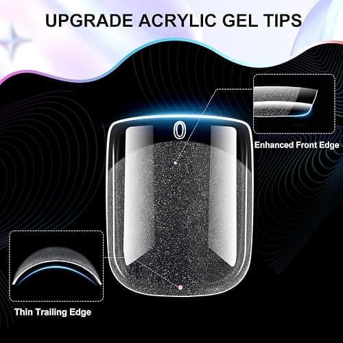 Short Nail Tips Extra Short Square Soft Gel Nail Tips 240Pcs Fake Nails Pre-Shaped Half Matte Acrylic Full Cover Clear Pre Etched Nails for Nail Extension Manicure Home DIY Salon 12 Sizes Gelly Tips thumbnail 3
