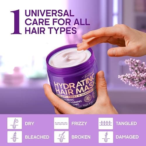 Hydrating Hair Mask – Post Hair Relaxer for Damaged & Dry – Deep Conditioning Keratin Treatment for Curly & Color-Treated – Soft, Smooth, Anti-Frizz & Split Ends Repair with Collagen, Biotin – 10 oz thumbnail 2