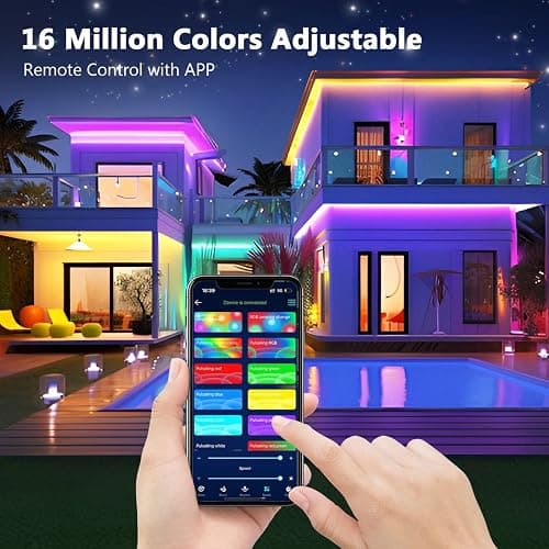 LED Strip 10m, LED Streifen Bluetooth RGB Led Band Selbstklebend mit Fernbedienung und APP. Musik Sync, Timer-Einstellung Dimmbar Led Stripes Lichterkette für Zimmer Partei deko thumbnail 7