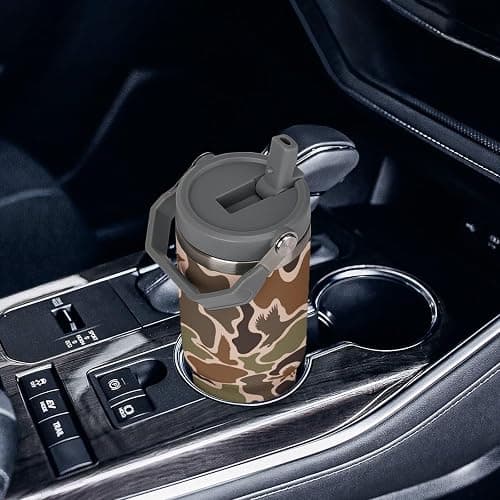 GemGam Stainless Steel Tumbler with Lid And Straw 30 Oz Top Handle Duck Hunter Camouflage Leakproof Vacuum Insulated Water Bottle for Car Travel thumbnail 7