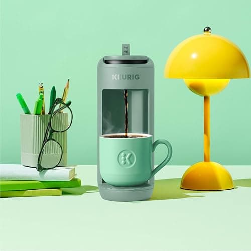 Keurig K-Mini Mate Single Serve K-Cup Pod Coffee Maker, Brews Up to 12 oz Cup, Compact Portable Coffee Machine for Small Spaces, Great for Dorms & Offices, Glamping Green thumbnail 2