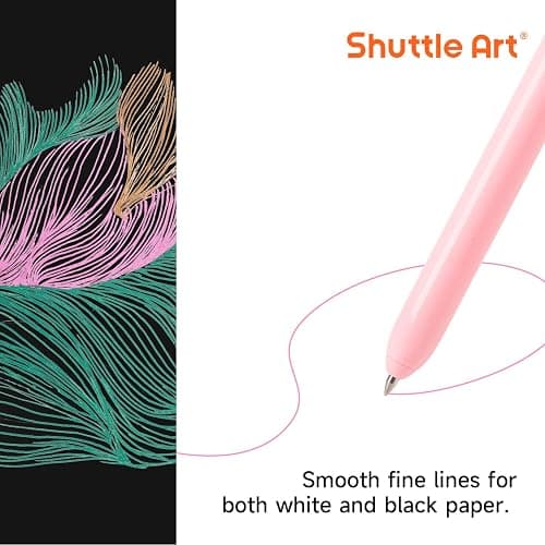 Shuttle Art Colored Retractable Gel Pens, 8 Pastel Ink Colors, Cute Pens 0.5mm Fine Point Quick Drying for Writing Drawing Journaling Note Taking School Office Home thumbnail 5