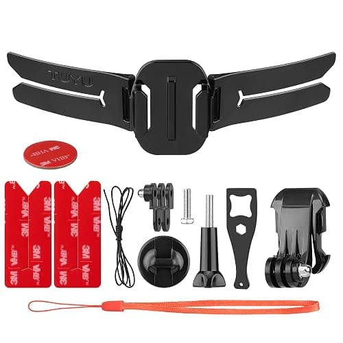 Helmet Chin Mount for Action Cameras, Universal GoPro Chin Mount with Straps, Compatible with GoPro Hero, Insta360, DJI Osmo Action, Motorcycle Full Face Helmets thumbnail 7