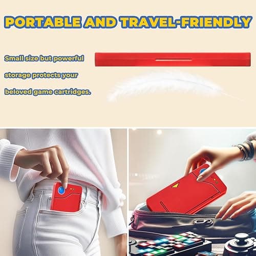 FUNLAB Switch 2 Game Case Holder for Nintendo Switch 2/OLED Games & Micro SD Cards, Switch Game Card Case with 24 Game Card Storage Cute - Red thumbnail 7