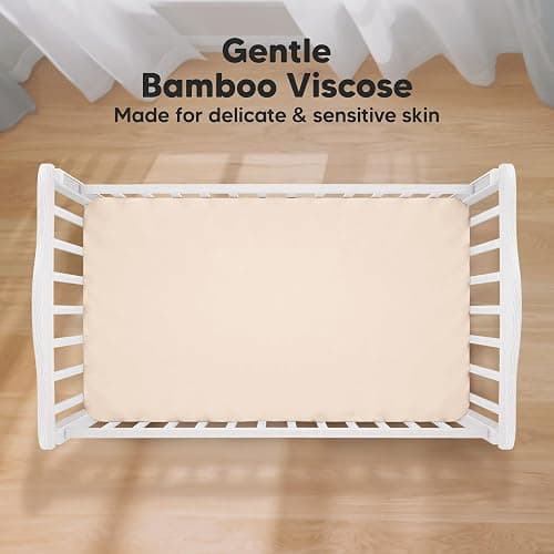 KeaBabies 2-Pack Baby Crib Sheets for Boys, Girls, 52x28 Fitted (Cameo) | Viscose Derived from Bamboo, Toddler Bed Sheets Neutral, Fitted Crib Mattress Sheet for Standard Baby Bedding, Soft, Cozy thumbnail 3