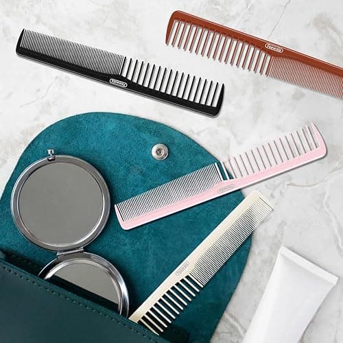 Feewala Combs Set, Classic Hair Comb, Fine and Wide Teeth, For Hairdressing, Grooming, Detangling, Sectioning, Teasing, For Women and Men, 7 Inches, 4 Colors and 8 Pieces thumbnail 4