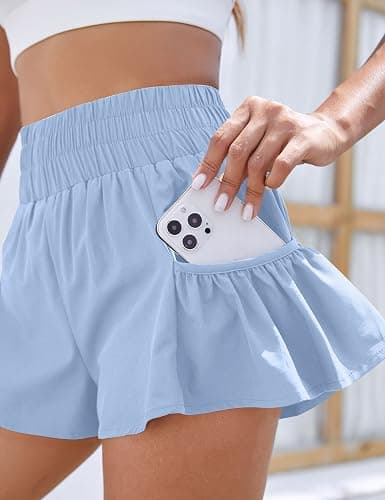 BMJL Womens High Waisted Shorts Athletic Running Shorts Workout Gym Quick Dry Flowy Shorts with Pockets thumbnail 4