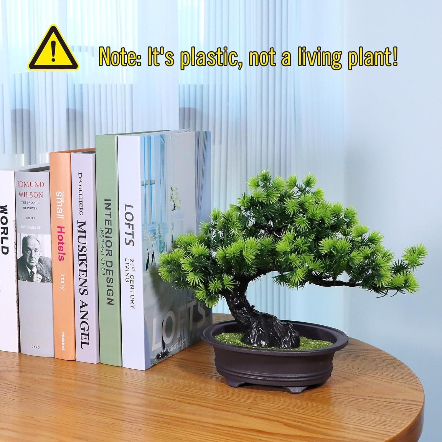 Artificial Plants Greenery Bonsai, Room Decor Fake Bonsai Tree for Home Decor Indoor Bookshelf Office Desk Bathroom Farmhouse Decor, Tall 9.5" thumbnail 2