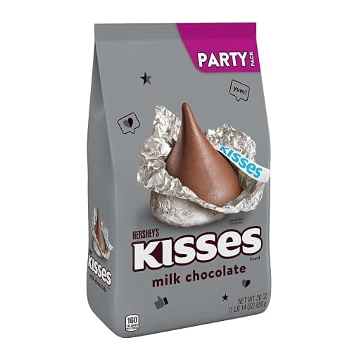 HERSHEY'S KISSES Milk Chocolate Candy Bulk Party Pack, 30 oz | Hershey Kisses Bulk, Kosher and Gluten Free, Individually Wrapped for Candy Dishes, Parties and Baking, 30 oz thumbnail 3