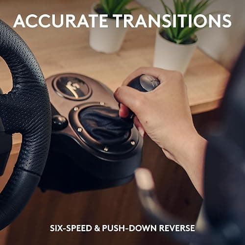 Logitech G920 Driving Force Racing Wheel and Pedals, Force Feedback + Logitech G Driving Force Shifter - Xbox Series X|S, Xbox One and PC, Mac - Black thumbnail 6