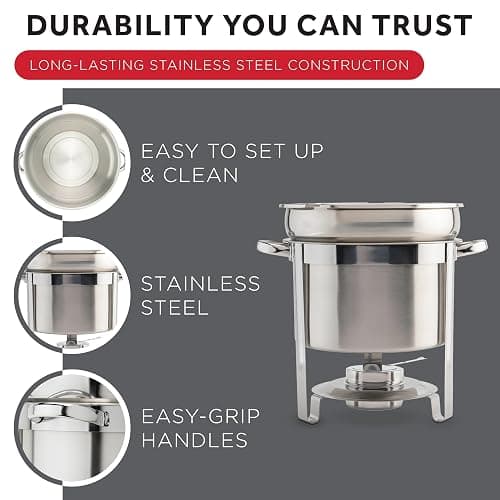 Winco 211 Stainless Steel Marmite Soup Chafer 11qt Round W/ Cover & Fram thumbnail 5
