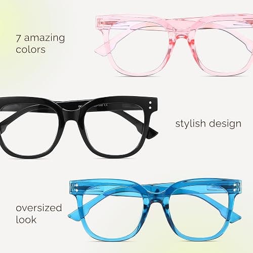 miyya Blue Light Glasses for Women - Oversized UV & Blue Light Blocker Chunky Frames, Stylish Eyewear Access thumbnail 8