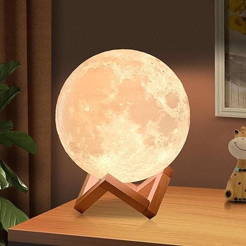 CPLA Moon Lamp Upgrade 128 Colors, Gifts for Girls Boys Kids Women Birthday, Teen Girl Gifts Trendy Stuff, Cool Astronomy Gifts, Shelf Decor, Remote & Touch Control Moon Night Light, Diameter 6 inch