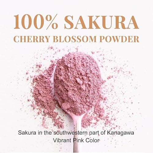 ORGFUN Original Sakura Powder Using 100% Spring Season Cherry Blossom No Additives Gluten Free Made in Japan Perfect for Sakura Latte, Drinks 3.52 Ounce thumbnail 3