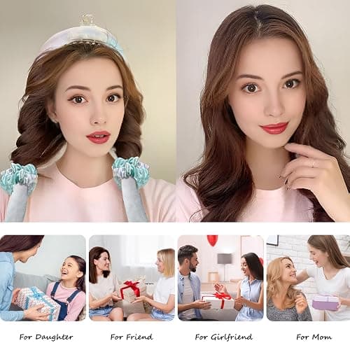 Satin Heatless Hair Curler Set for Overnight Waves - Friendly Curling Rod & Headband, No-Heat Natural Curls Hair Rollers (Dream Nebula) thumbnail 4