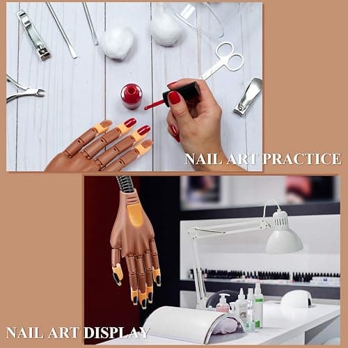 Blulu 400 Pieces Replacement Refill Nail Tips False Fake for Flexible Nail Training Hand Practice Display Manicure Supply DIY (Brown) thumbnail 4