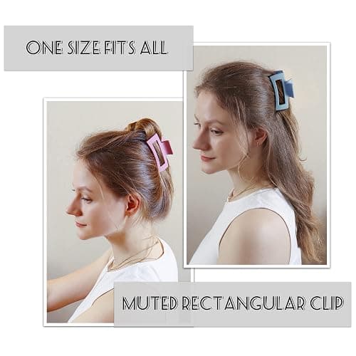 Vsiopy 10pcs Hair Claw Clips for Women - 3.5 Inch Nonslip Medium Large Clamps for Thin Hair, 5 Pack Strong Hold Square Jaw Clips thumbnail 3