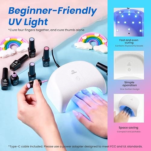 Beetles Deal Box Gel Nail Polish Kit with U V Light - 32 Colors Studio Essentials Gel Polish 68 Pcs Nail Kit with TPO & HEMA Free Base Coat Cat Eye Top Coat Home Salon DIY Nails Tools Gifts for Women thumbnail 7