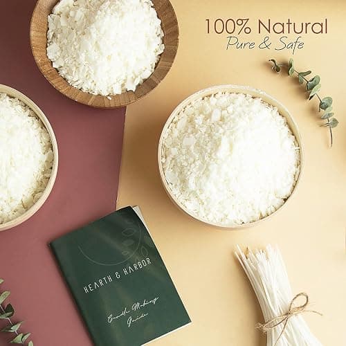 Hearth & Harbor Organic Soy Candle Wax for Candle Making, 10 lbs Natural Candles Making Supplies, Beeswax-Free, Paraffin-Free, Pure Soy Wax Flakes Perfect for Candles, Tealights and Melts thumbnail 3