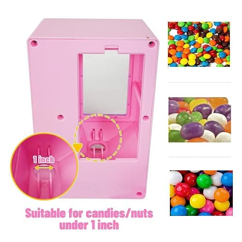 YOBRO Candy Dispenser, Cute Vending Machine for Desktop, Manual Candy Machine, Dispense Mini Candies, Birthday&Christmas Gift for Girls, Gift for Friends Girlfriends (Pink) thumbnail 5