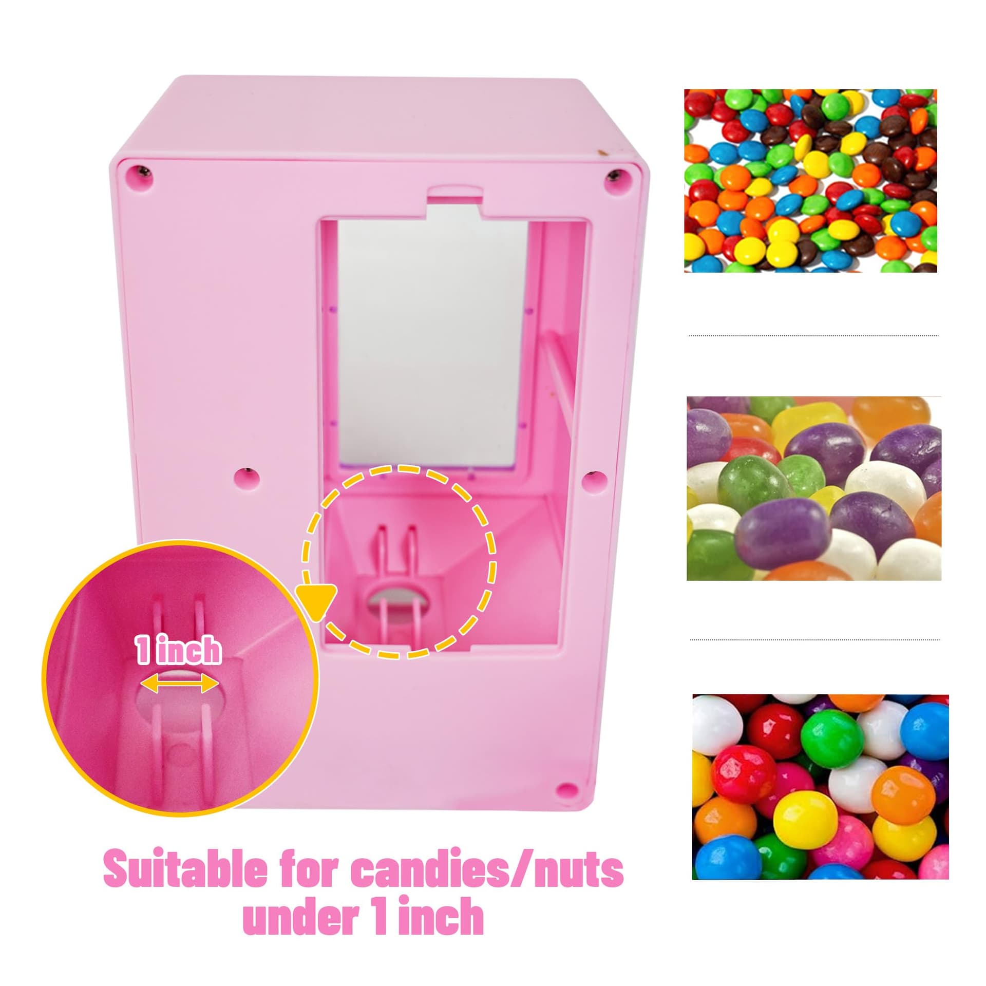 YOBRO Candy Dispenser, Cute Vending Machine for Desktop, Manual Candy Machine, Dispense Mini Candies, Birthday& Girls, Friends Girlfriends (Pink) thumbnail 4
