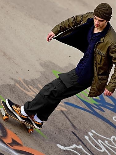 JMIERR Men's Baggy Cargo Pants Trendy Casual Parachute Pant Loose Fit Harem Joggers with Pockets for Streetwear thumbnail 8