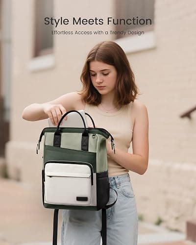 LOVEVOOK Laptop Backpack for Women, 17 Inch Travel Backpack for Work College Business, Water Resistant Teacher Nurse Bag with Large Capacity, School Bookbag Bags Cute Daypack for Woman Girls thumbnail 2