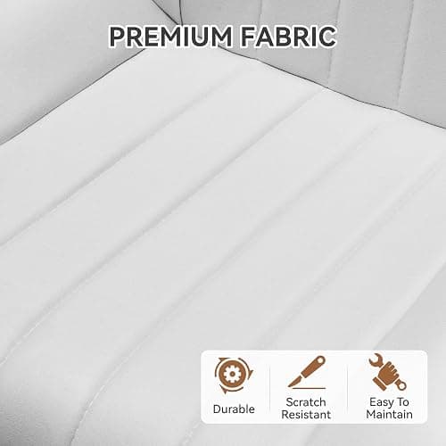 Nebuaegis Modern Kitchen Chairs Set of 4, Comfortable Upholstered Dining Chair with Thick Cushions, Fabric Side Chairs with Metal Legs for Dining Room or Kitchen,White - Set of 4 - White thumbnail 5