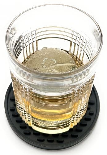 Happitasa 4.25 Inch Bar Mat Style Silicone Beverage Coasters, Set of 6 with Holder (Black) thumbnail 5