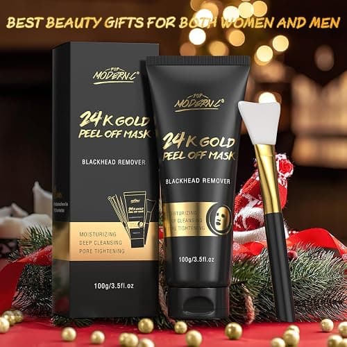 Blackhead Remover Mask, 24K Gold Peel Off Mask, Gold Facial Mask Anti-Aging, Deep Cleansing, Reduces Fine Lines＆ Wrinkles Great for All Skin, With Blackhead Remover Extractor Tools Kit & Brush thumbnail 9