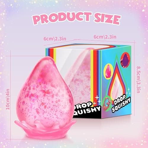 Aooess Fidget Toys Stress Cube for All Ages: Cube Squishies Anxiety Stress Relief, Ice Squishy Drop Malt Sugar Balls, Soft Sensory Calming Toys for Kids, Teens and Adults Party Favors, Pink thumbnail 3