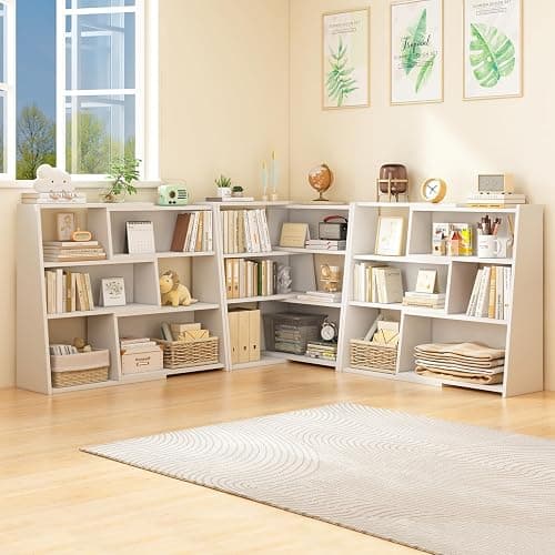 IOTXY Wooden Extendable Shelf Bookcase - 3-Tier Ladder Low Short Bookshelf for Small Space or Corner, Black, S thumbnail 7