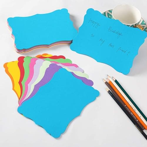 50 Pack Blank Kraft Cards Cardstock Thick Paper Brown Greeting Cards for DIY Gift Card Menus, Baby Shower and Wedding Invitations (Multicolored, 4x6IN) thumbnail 4