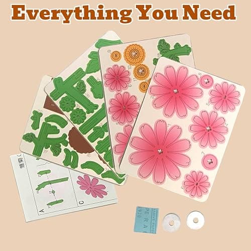Evankin 3D Wooden Puzzle for Adults - Daisy Flower Bouquet Building Kit, DIY Wood Craft Kits, Home Decor Flower Model, Creative Gift for Women Mom Birthday Valentine's Day Christmas thumbnail 6