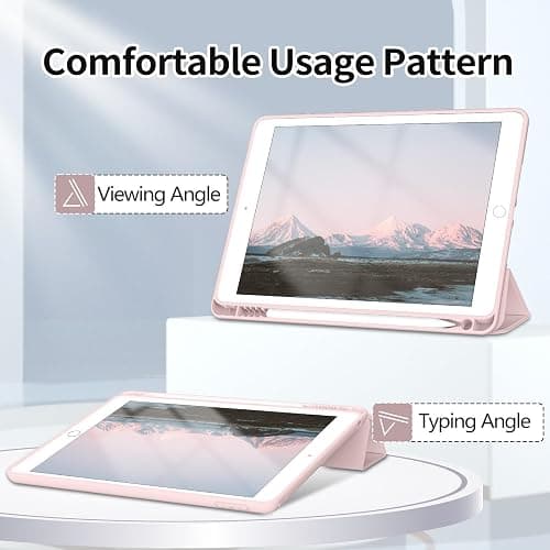 JKSML Case for iPad 9th Generation 2021/ iPad 8th Generation 2020/ iPad 7th Generation 2019, Protective Case with Pencil Holder for iPad 9/8/7 10.2 Inch, Auto Sleep/Wake, Pink thumbnail 3