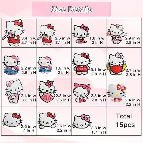 Mubal 15pcs Cute Cartoon Kids Embroidered Patches, Sew/Iron On Repair Applique Embroidery Patches for T-Shirt, Jackets, Jeans, Vests,Hats, Backpacks,Bags thumbnail 2