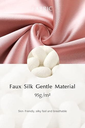 BABEYOND Satin Kimono Robe Silky Long Bridesmaid Wedding Lightweight Bath Robe with Lace Trim thumbnail 5