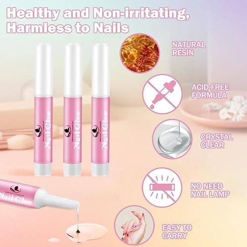 15 PCS Nail Glue for Acrylic Nails,Nail Tip Glue Professional Nail Glue False Nail Tips Glue for Broken Nails Adhesive Super Bond for Press on Nails Glues Adhesive for Fake Nails Tips Fake Nail Glues thumbnail 3