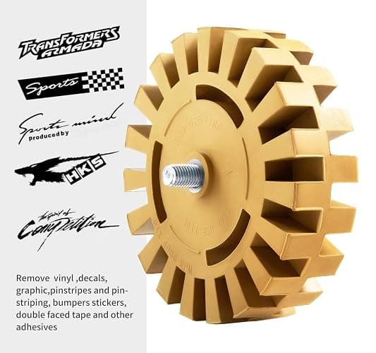 CowboyBOB Decal Remover Eraser Wheel Rubber Wheel for Drill Removes Car Stripes Vinyl Tapes and Graphics Rubber Eraser Wheel Tool Kit for Cars, RV, Motorcycles Sticker Remover Tool 1 Pack thumbnail 9