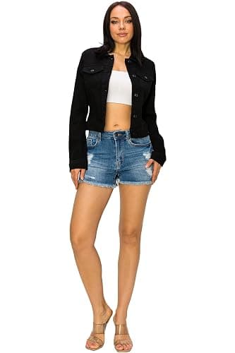 Creative Mimesis Denim Jean Jacket For Women Button up Long Sleeve Stone Washed S - 3XL thumbnail 2