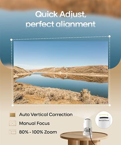 Magcubic 2025 Upgraded HY300PRO Mini Projector with WiFi and Bluetooth, Portable Projector 4K Support, Auto Keystone, 180 Degree Rotation, Smart Proyector for Home Outdoor Android 14 thumbnail 6