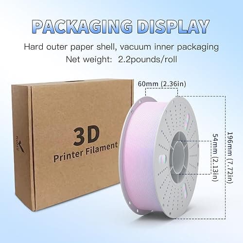 PINBALL Silk Rainbow PLA 3D Printer Filament 1.75mm Shiny Multi-Color Changing Filament 3D Printing PLA Filament Dimensional Accuracy +/- 0.02mm 1 KG Silk Rainbow Afterglow thumbnail 6