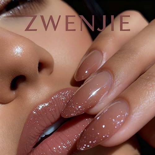 24Pcs French Tip Press on Nails Short Almond Polka Dot Fake Nails Press ons Nail Tips, ZWENJIE Stick on Nails Colorful Acrylic Nails Kit False Nails Plaid Design Nail Art for Women Manicure thumbnail 7
