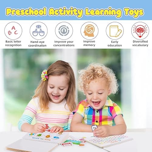Huijing Montessori Preschool Learning Activities Busy Book - Workbook Activity Binder / Toys for Toddlers, Autism Learning Materials and Tracing Coloring Book thumbnail 5
