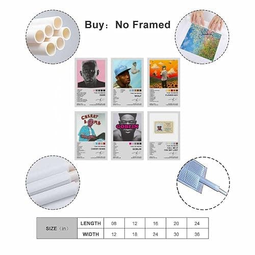 BAON Tyler Poster The Creator Music Album Cover Edition Posters Set of 6 Poster 16x24 Inch Unframed Decorative Painting Canvas Wall Posters And Art Picture Print Modern Family Bedroom Decor Posters thumbnail 2
