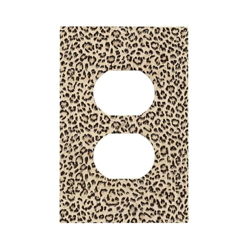 Nadoabtm Outlet Covers Animal Print Leopard Print Yellow 1 Gang Duplex Wall Plate Decorative Switch Plates Electrical Receptacle Faceplate Light Switch Cover for Bedroom Bathroom Decor - Image 1