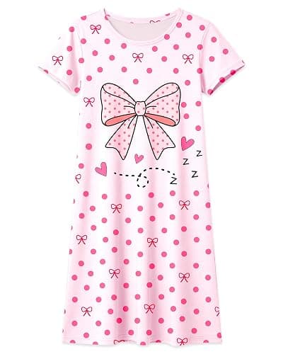 Girls Nightgowns Kids Nightdress 3-14 Years Short Sleeves Sleepwear Pajamas - Image 1